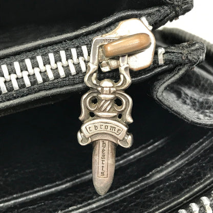 【中古品】【メンズ】 CHROME HEARTS クロムハーツ REC F ZIP#2 SCRL LABEL ブラックレザー プレーン スクロールラベル ウォレット 長財布 190-261030-rt-04-tagh カラー：ブラック 万代Net店