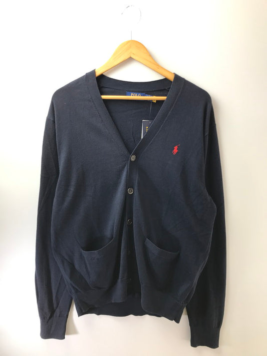 【中古美品】【メンズ】 POLO RALPH LAUREN ポロ・ラルフローレン V NECK CARDIGAN 710890562001 Vネック カーディガン 147-261005-na-32-tagh サイズ：L カラー：ネイビー 万代Net店