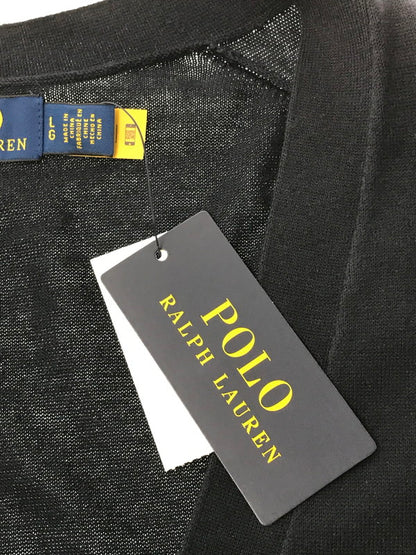 【中古美品】【メンズ】 POLO RALPH LAUREN ポロ・ラルフローレン V NECK CARDIGAN 710890562001 Vネック カーディガン 147-261005-na-32-tagh サイズ：L カラー：ネイビー 万代Net店