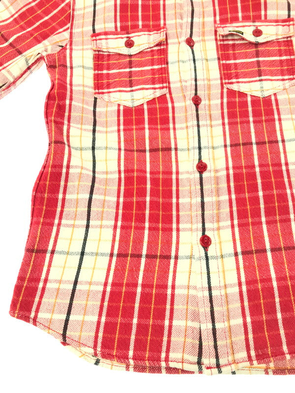 【中古品】【メンズ】 STUDIO D'ARTISAN ステュディオ・ダ・ルチザン FLANNEL WORK SHIRT フランネル ワークシャツ 長袖シャツ 145-261020-na-15-tagh サイズ：L カラー：レッド系 万代Net店