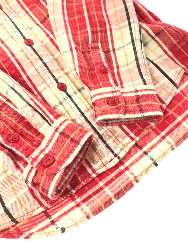 【中古品】【メンズ】 STUDIO D'ARTISAN ステュディオ・ダ・ルチザン FLANNEL WORK SHIRT フランネル ワークシャツ 長袖シャツ 145-261020-na-15-tagh サイズ：L カラー：レッド系 万代Net店