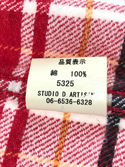 【中古品】【メンズ】 STUDIO D'ARTISAN ステュディオ・ダ・ルチザン FLANNEL WORK SHIRT フランネル ワークシャツ 長袖シャツ 145-261020-na-15-tagh サイズ：L カラー：レッド系 万代Net店
