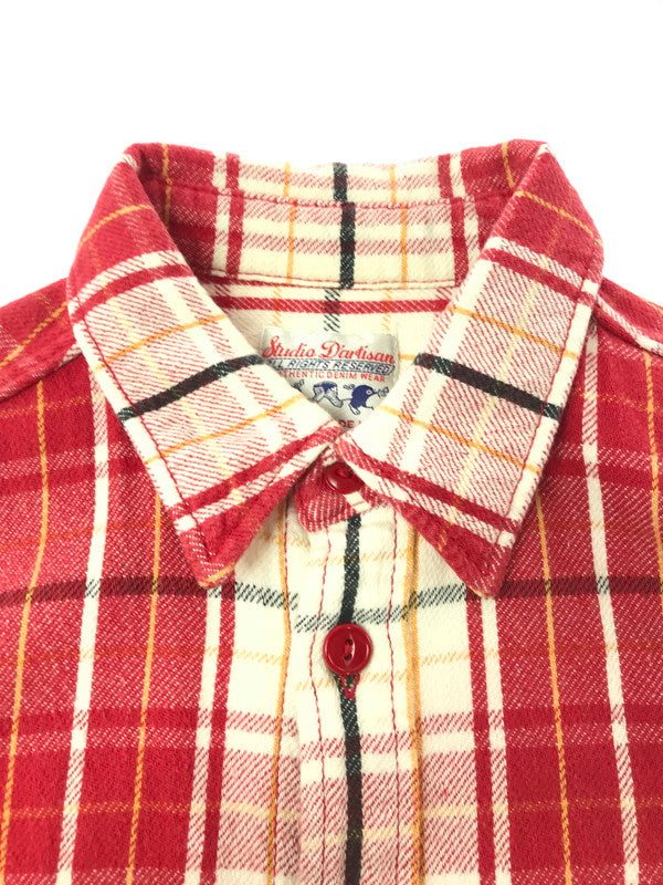 【中古品】【メンズ】 STUDIO D'ARTISAN ステュディオ・ダ・ルチザン FLANNEL WORK SHIRT フランネル ワークシャツ 長袖シャツ 145-261020-na-15-tagh サイズ：L カラー：レッド系 万代Net店