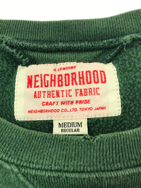 【中古品】【メンズ】 NEIGHBORHOOD ネイバーフッド CREWNECK SWEATSHIRT 142STNH-CSM07 クルーネック スウェットシャツ トップス トレーナー 142-261010-ty-04-tagh サイズ：M カラー：グリーン 万代Net店