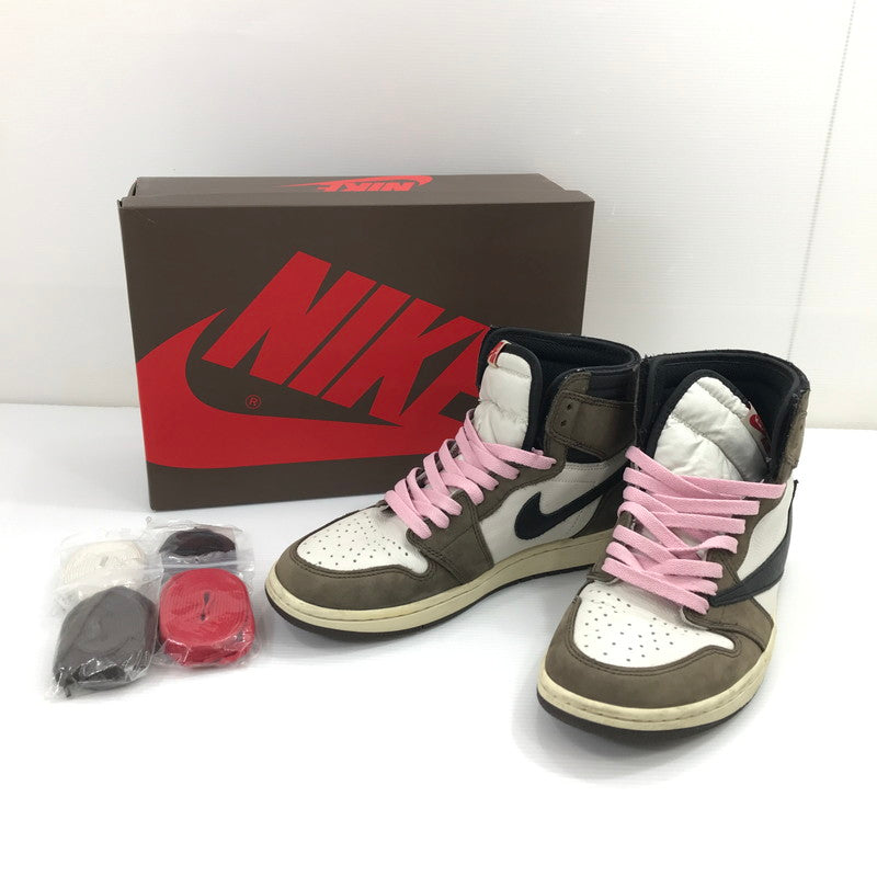 【中古品】【メンズ】 NIKE ナイキ×TRAVIS SCOTT トラヴィス・スコット AIR JORDAN 1 RETRO HIGH OG TS SP CD4487-100 エアジョーダン 1 レトロ ハイ スニーカー 靴 160-260925-na-33-tagh サイズ：27cm US 9 カラー：SAIL/BLACK-DARK MOCHA 万代Net店