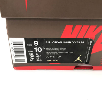 【中古品】【メンズ】 NIKE ナイキ×TRAVIS SCOTT トラヴィス・スコット AIR JORDAN 1 RETRO HIGH OG TS SP CD4487-100 エアジョーダン 1 レトロ ハイ スニーカー 靴 160-260925-na-33-tagh サイズ：27cm US 9 カラー：SAIL/BLACK-DARK MOCHA 万代Net店