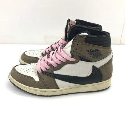 【中古品】【メンズ】 NIKE ナイキ×TRAVIS SCOTT トラヴィス・スコット AIR JORDAN 1 RETRO HIGH OG TS SP CD4487-100 エアジョーダン 1 レトロ ハイ スニーカー 靴 160-260925-na-33-tagh サイズ：27cm US 9 カラー：SAIL/BLACK-DARK MOCHA 万代Net店