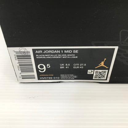 【中古美品】【メンズ】 NIKE ナイキ AIR JORDAN 1 MID SE HV0789-010 エアジョーダン 1 ミッド スニーカー 靴 160-260925-na-34-tagh サイズ：27.5cm US 9.5 カラー：BLACK/METALLIC SILVER-WHITE 万代Net店