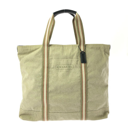 【中古品】【メンズ】 COACH コーチ 2WAY CANVAS TOTE BAG F70406 ツーウェイ キャンバス トートバッグ 鞄 カバン 180-261015-ty-10-tagh カラー：カーキ 万代Net店