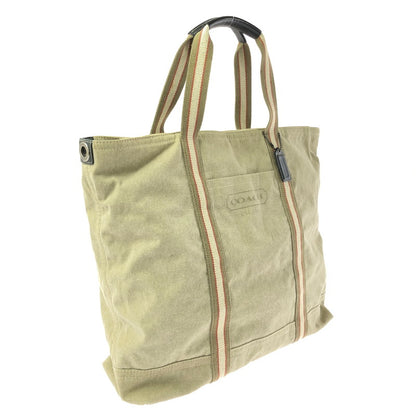 【中古品】【メンズ】 COACH コーチ 2WAY CANVAS TOTE BAG F70406 ツーウェイ キャンバス トートバッグ 鞄 カバン 180-261015-ty-10-tagh カラー：カーキ 万代Net店