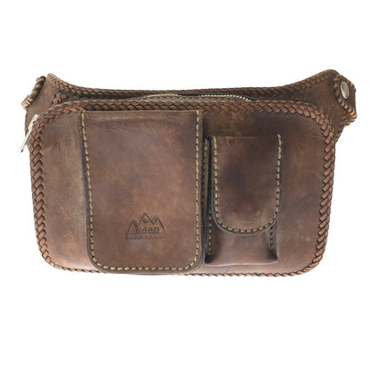 【現状渡し品】【メンズ】 SAAD サード LEATHER BODY BAG レザー ボディバッグ ウエストバッグ カバン 188-261014-na-26-tagh カラー：ブラウン 万代Net店