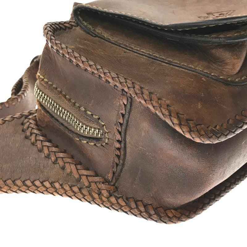 【現状渡し品】【メンズ】 SAAD サード LEATHER BODY BAG レザー ボディバッグ ウエストバッグ カバン 188-261014-na-26-tagh カラー：ブラウン 万代Net店