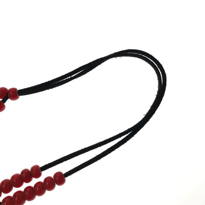 【中古品】【メンズ】 SAAD サード SV925 CUSTOM FEATHER BEADS NECKLACE カスタム フェザー ビーズ ネックレス アクセサリー 191-260928-na-03-tagh カラー：レッド/シルバー/ブラック 万代Net店