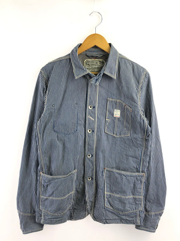 【中古品】【メンズ】 DIESEL ディーゼル HICKORY DENIM COVERALLS ヒッコリー デニム カバーオール アウター 141-260926-na-24-tagh サイズ：S カラー：インディゴ 万代Net店