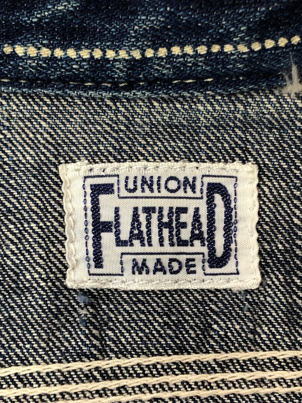 【中古品】【メンズ】 THE FLAT HEAD ザフラットヘッド WABASH DENIM SHIRT ウォバッシュ デニムシャツ 長袖シャツ 145-260926-na-23-tagh サイズ：サイズ不明 下記参照 カラー：インディゴ 万代Net店