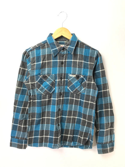 【中古品】【メンズ】 THE FLAT HEAD ザフラットヘッド GLORY PARK L/S FLANNEL SHIRT フランネルシャツ チェックシャツ 145-260926-na-05-tagh サイズ：36 カラー：ブルー/グレー 万代Net店