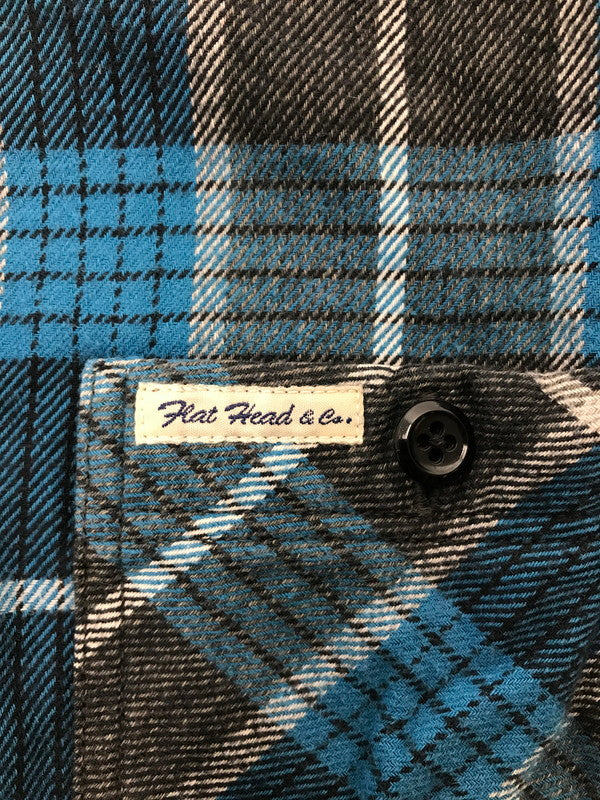 【中古品】【メンズ】 THE FLAT HEAD ザフラットヘッド GLORY PARK L/S FLANNEL SHIRT フランネルシャツ チェックシャツ 145-260926-na-05-tagh サイズ：36 カラー：ブルー/グレー 万代Net店