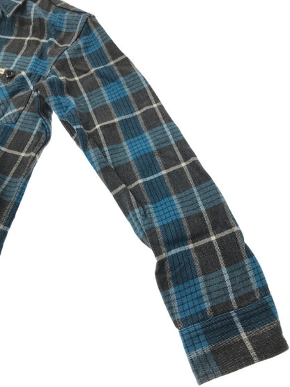 【中古品】【メンズ】 THE FLAT HEAD ザフラットヘッド GLORY PARK L/S FLANNEL SHIRT フランネルシャツ チェックシャツ 145-260926-na-05-tagh サイズ：36 カラー：ブルー/グレー 万代Net店