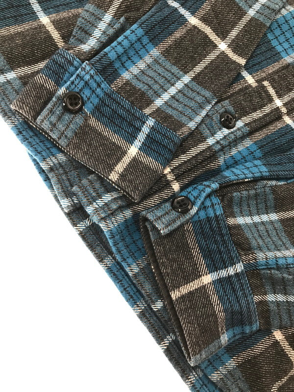 【中古品】【メンズ】 THE FLAT HEAD ザフラットヘッド GLORY PARK L/S FLANNEL SHIRT フランネルシャツ チェックシャツ 145-260926-na-05-tagh サイズ：36 カラー：ブルー/グレー 万代Net店