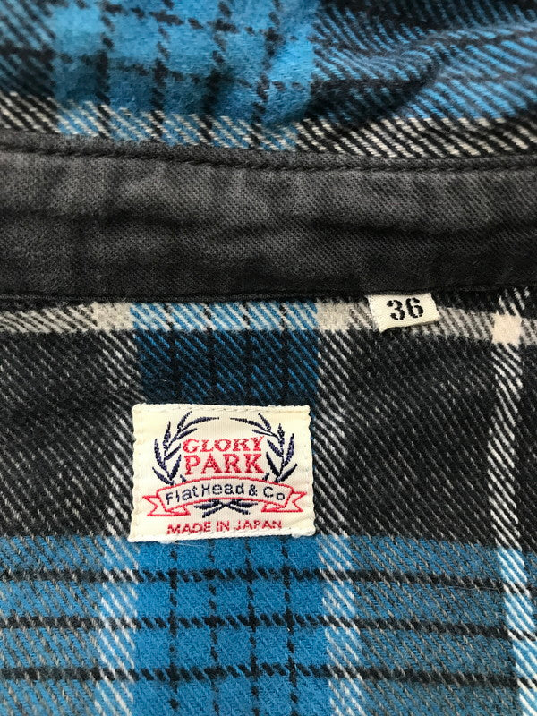 【中古品】【メンズ】 THE FLAT HEAD ザフラットヘッド GLORY PARK L/S FLANNEL SHIRT フランネルシャツ チェックシャツ 145-260926-na-05-tagh サイズ：36 カラー：ブルー/グレー 万代Net店