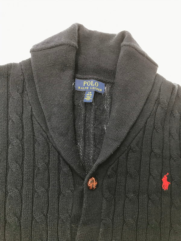 【中古品】【レディース】 POLO RALPH LAUREN ポロ・ラルフローレン CABLE KNIT CARDIGAN 323572625001 ケーブル ニット カーディガン 168-260926-na-11-tagh サイズ：L カラー：ネイビー 万代Net店