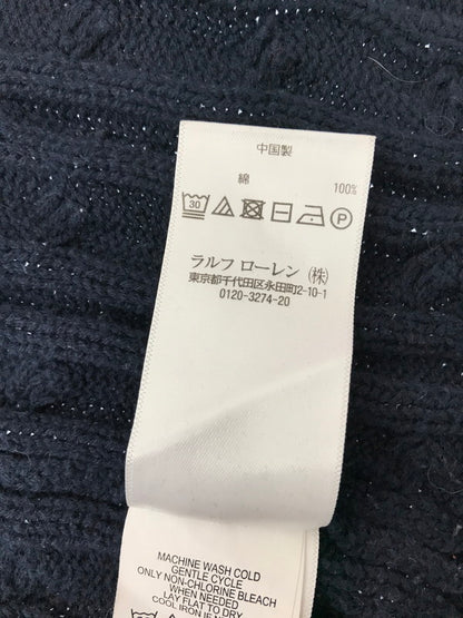 【中古品】【レディース】 POLO RALPH LAUREN ポロ・ラルフローレン CABLE KNIT CARDIGAN 323572625001 ケーブル ニット カーディガン 168-260926-na-11-tagh サイズ：L カラー：ネイビー 万代Net店