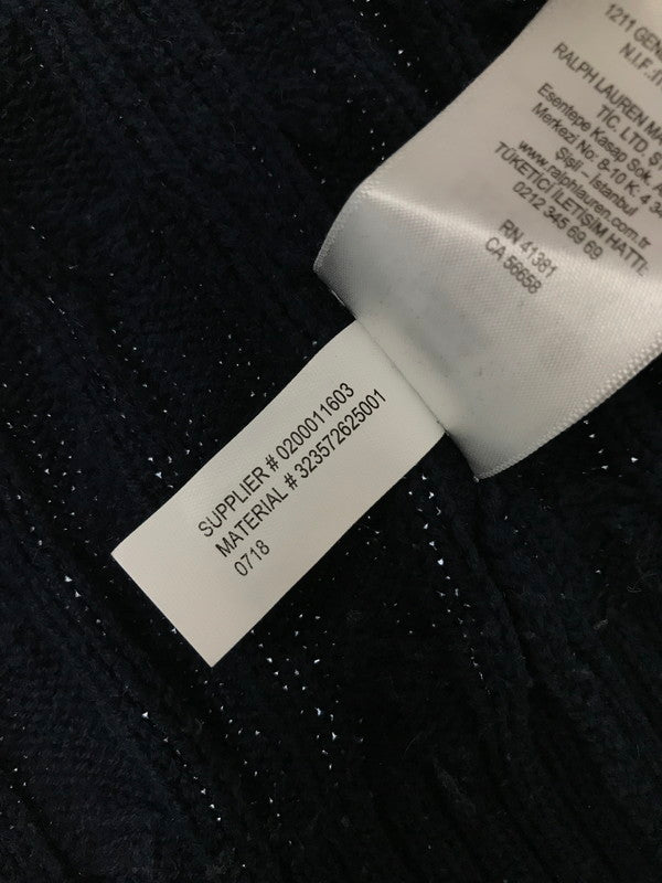 【中古品】【レディース】 POLO RALPH LAUREN ポロ・ラルフローレン CABLE KNIT CARDIGAN 323572625001 ケーブル ニット カーディガン 168-260926-na-11-tagh サイズ：L カラー：ネイビー 万代Net店