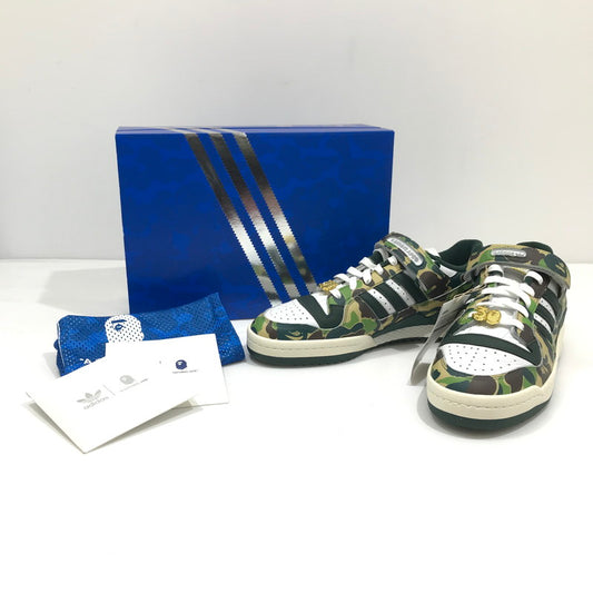 【中古美品】【メンズ】 ADIDAS アディダス×A BATHING APE アベイシングエイプ ID4771 FORUM 84 LOW 30TH ANNIVERSARY "GREEN CAMO" スニーカー 靴 161-260925-rt-04-tagh サイズ：28cm US10 カラー：グリーン系 万代Net店