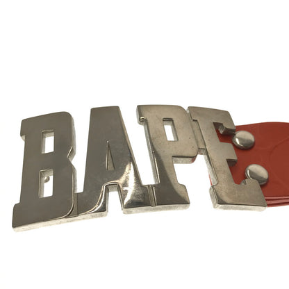 【中古品】【メンズ】 A BATHING APE アベイシングエイプ BAPE LOGO LEATHER BELT ORANGE ベイプ ロゴ レザー ベルト アクセサリー 205-261016-rt-05-tagh カラー：オレンジ 万代Net店