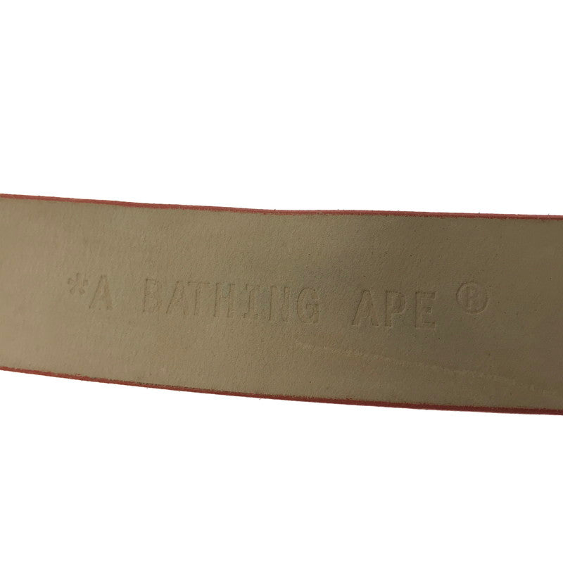 【中古品】【メンズ】 A BATHING APE アベイシングエイプ BAPE LOGO LEATHER BELT ORANGE ベイプ ロゴ レザー ベルト アクセサリー 205-261016-rt-05-tagh カラー：オレンジ 万代Net店