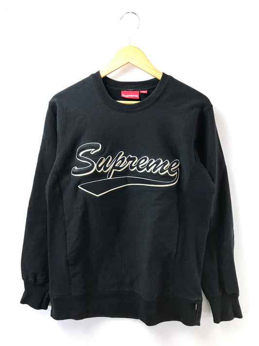 【中古品】【メンズ】 SUPREME シュプリーム 16AW BRUSH SCRIPT CREWNECK ブラッシュ スクリプト クルーネック スウェット トレーナー 149-260928-na-46-tagh サイズ：M カラー：ブラック 万代Net店