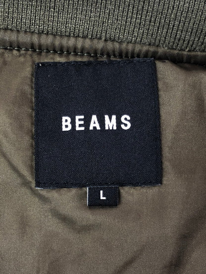 【中古品】【メンズ】 BEAMS ビームス FLIGHT JACKET 11-18-2908-277 フライトジャケット アウター 147-260926-na-31-tagh サイズ：L カラー：カーキ 万代Net店