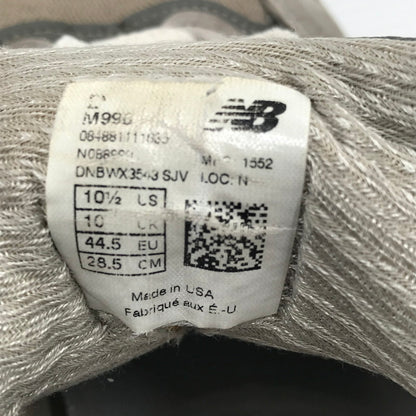 【現状渡し品】【メンズ】 NEW BALANCE ニューバランス GRAY M998 グレー スニーカー 靴 163-260926-rt-08-tagh サイズ：28.5cm US 10 1/2 カラー：グレー 万代Net店