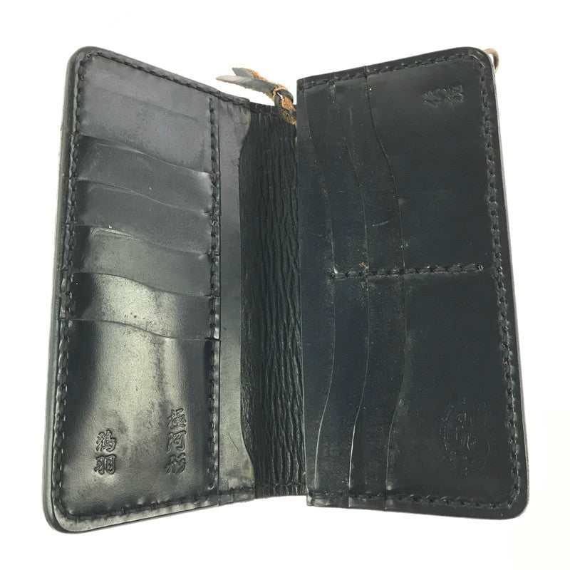 【現状渡し品】【メンズ】 革蛸謹製 鴉羽 極阿形 LEATHER LONG WALLET "BLACK" 財布 200-261013-na-28-tagh カラー：ブラック 万代Net店