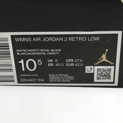 【中古品】【メンズ】 NIKE ナイキ WMNS AIR JORDAN 2 RETRO LOW DX4401-104 ウィメンズ エアジョーダン 2 レトロ ロー スニーカー 靴 160-261003-na-11-tagh サイズ：27.5cm US 10.5 カラー：WHITE/VARSITY ROYAL-BLACK 万代Net店