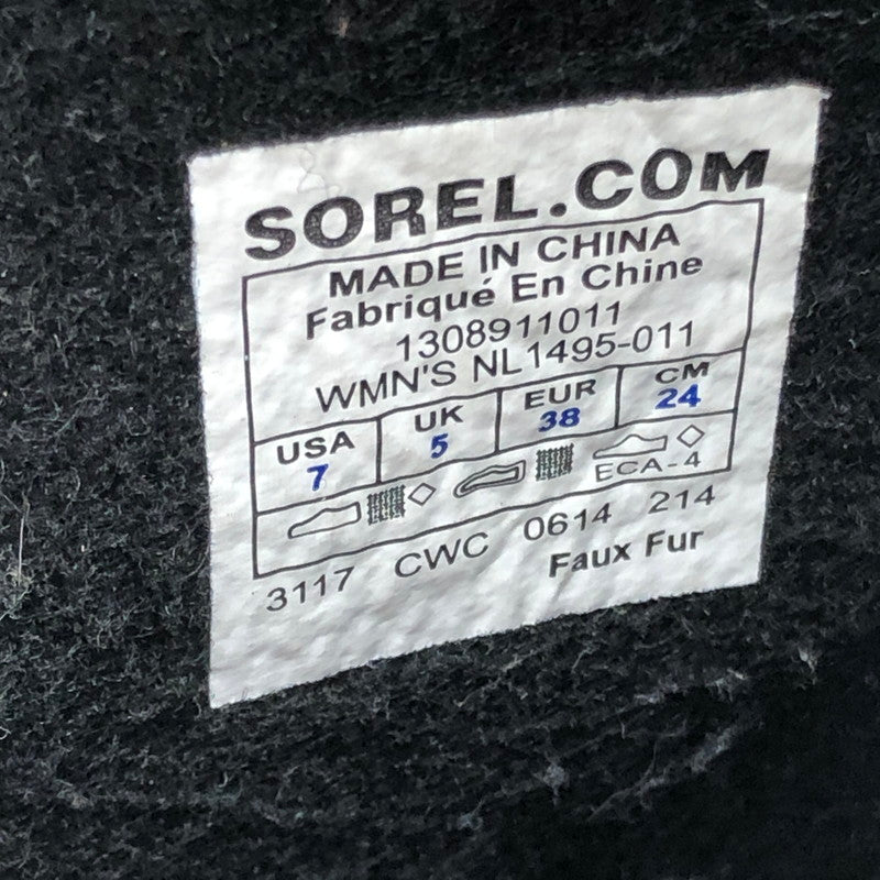 【中古品】【レディース】 SOREL ソレル WINTER CARNIVAL NL1495-011 ウィンター カーニバル ブーツ 靴 167-261006-ty-17-tag サイズ：24cm/US7 カラー：ブラック 万代Net店
