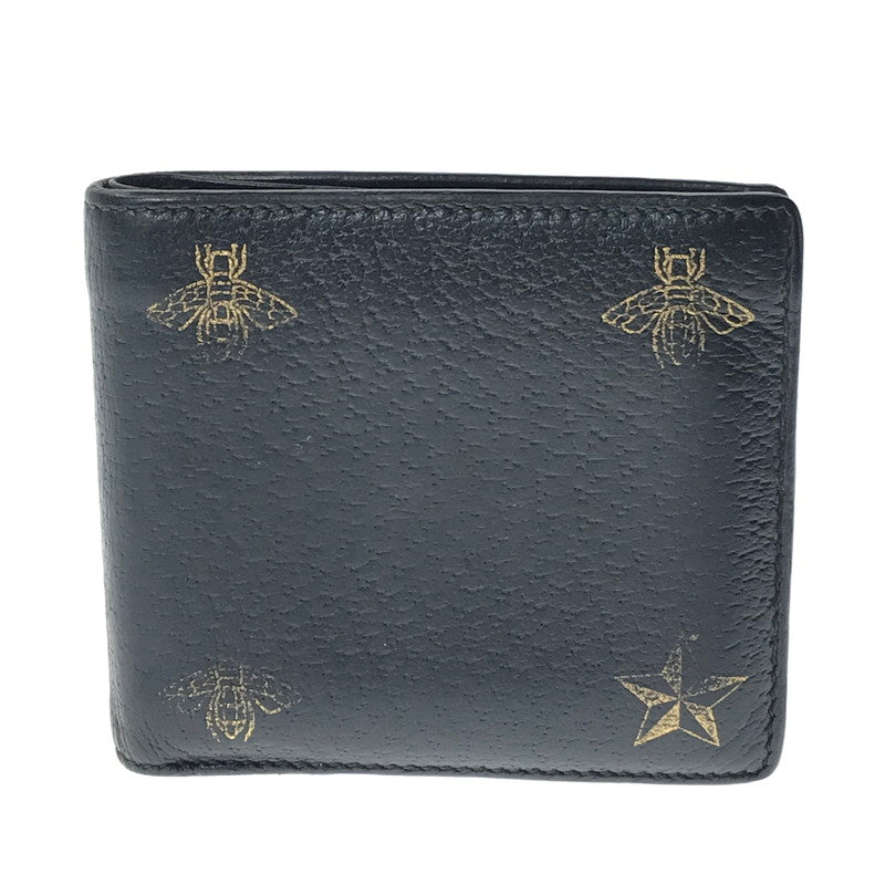 【現状渡し品】【メンズ】 GUCCI グッチ BEE AND STAR COIN WALLET 495053 DJ2KT 8474 ビー アンド スター 二つ折り財布 181-261013-na-22-tagh カラー：ブラック 万代Net店