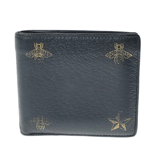 【現状渡し品】【メンズ】 GUCCI グッチ BEE AND STAR COIN WALLET 495053 DJ2KT 8474 ビー アンド スター 二つ折り財布 181-261013-na-22-tagh カラー：ブラック 万代Net店