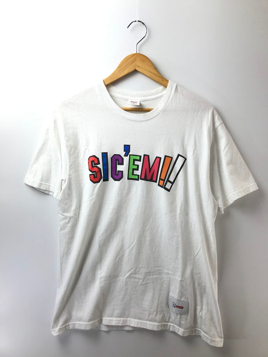 【中古品】【メンズ】 SUPREME シュプリーム×WTAPS ダブルタップス SIC’EM！ TEE プリント Tシャツ 半袖Tシャツ 149-260928-na-39-tagh サイズ：M カラー：ホワイト 万代Net店