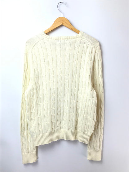 【中古品】【メンズ】 POLO RALPH LAUREN ポロ・ラルフローレン CABLE KNIT SWEATER ケーブル ニット セーター トップス 146-261002-rt-25-tagh サイズ：L カラー：ホワイト 万代Net店