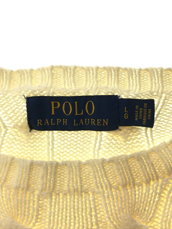 【中古品】【メンズ】 POLO RALPH LAUREN ポロ・ラルフローレン CABLE KNIT SWEATER ケーブル ニット セーター トップス 146-261002-rt-25-tagh サイズ：L カラー：ホワイト 万代Net店