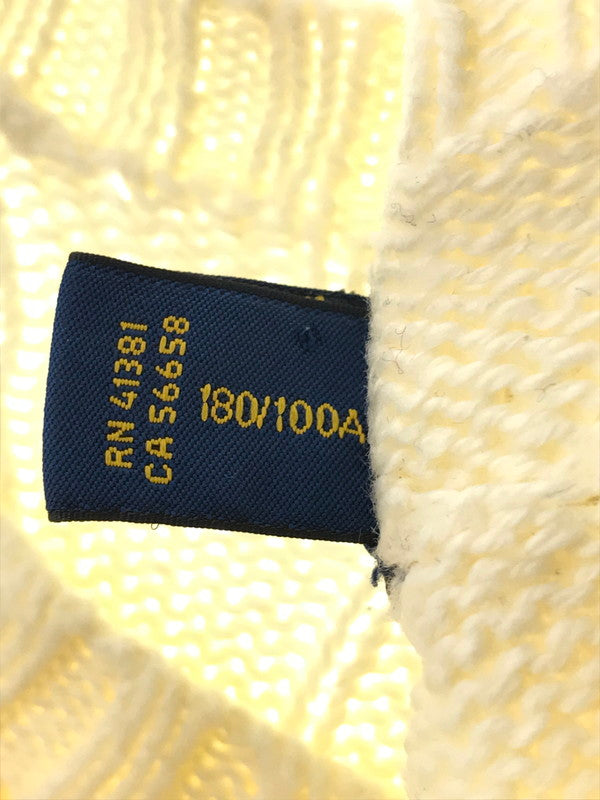 【中古品】【メンズ】 POLO RALPH LAUREN ポロ・ラルフローレン CABLE KNIT SWEATER ケーブル ニット セーター トップス 146-261002-rt-25-tagh サイズ：L カラー：ホワイト 万代Net店