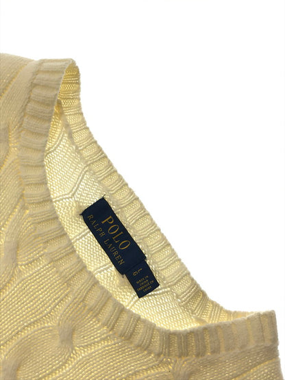 【中古品】【メンズ】 POLO RALPH LAUREN ポロ・ラルフローレン CABLE KNIT SWEATER ケーブル ニット セーター トップス 146-261002-rt-25-tagh サイズ：L カラー：ホワイト 万代Net店