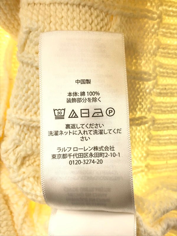 【中古品】【メンズ】 POLO RALPH LAUREN ポロ・ラルフローレン CABLE KNIT SWEATER ケーブル ニット セーター トップス 146-261002-rt-25-tagh サイズ：L カラー：ホワイト 万代Net店