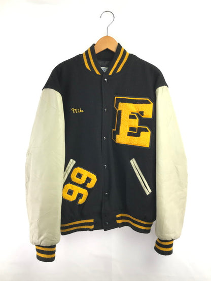 【現状渡し品】【メンズ】 NEFF ネフ 90's VARSITY JACKET BLACK YELLOW USA製 90年代 バーシティー ジャケット アウター 146-261002-rt-28-tagh サイズ：L カラー：ブラック 万代Net店
