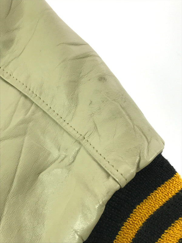 【現状渡し品】【メンズ】 NEFF ネフ 90's VARSITY JACKET BLACK YELLOW USA製 90年代 バーシティー ジャケット アウター 146-261002-rt-28-tagh サイズ：L カラー：ブラック 万代Net店