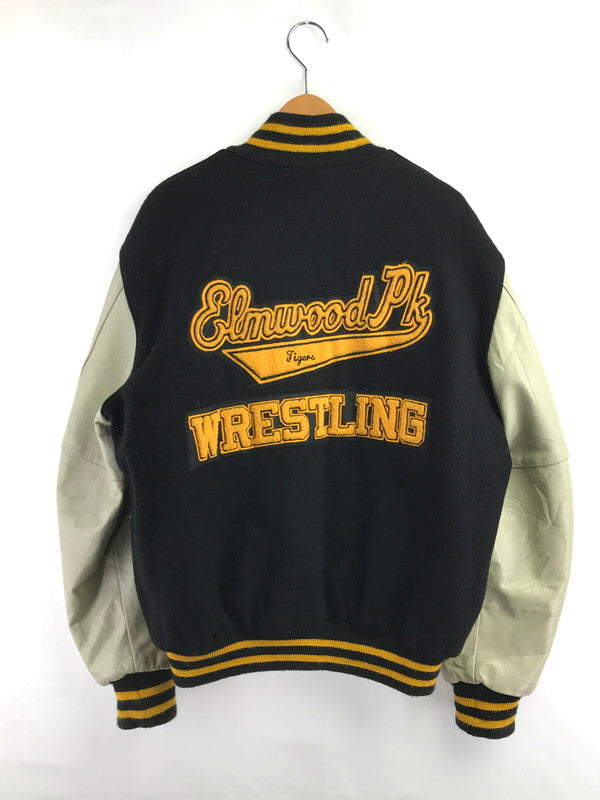 【現状渡し品】【メンズ】 NEFF ネフ 90's VARSITY JACKET BLACK YELLOW USA製 90年代 バーシティー ジャケット アウター 146-261002-rt-28-tagh サイズ：L カラー：ブラック 万代Net店