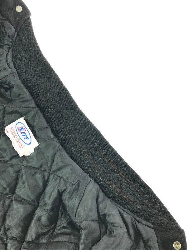【現状渡し品】【メンズ】 NEFF ネフ 90's VARSITY JACKET BLACK YELLOW USA製 90年代 バーシティー ジャケット アウター 146-261002-rt-28-tagh サイズ：L カラー：ブラック 万代Net店