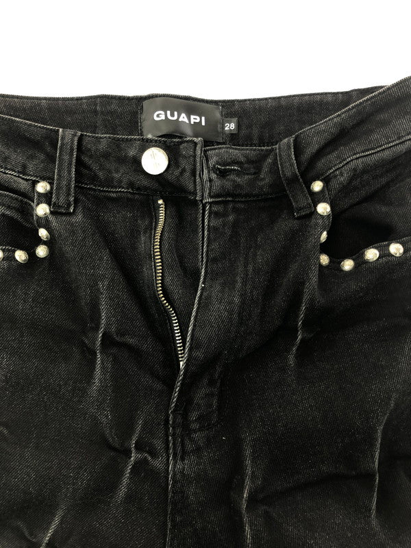 【中古品】【メンズ】 GUAPI グアピ OBSIDIAN BLACK PEARLS DENIM オブシディアン ブラック パールズ デニム 153-260930-ty-09-tagh サイズ：28 カラー：ブラック 万代Net店