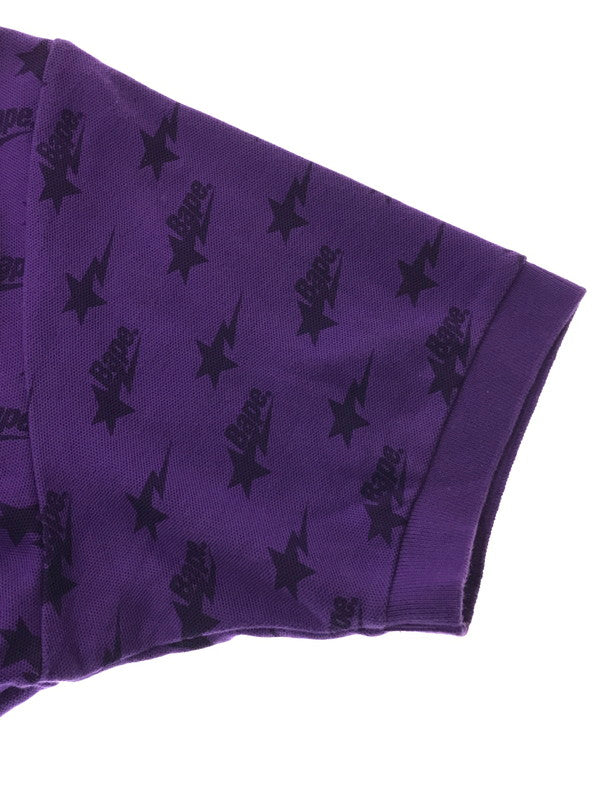 【中古品】【メンズ】 A BATHING APE アベイシングエイプ BAPE STA ALLOVER PRINT POLO SHIRT S/S オールオーバー プリント ポロシャツ トップス 142-261002-rt-21-tagh サイズ：M カラー：パープル 万代Net店